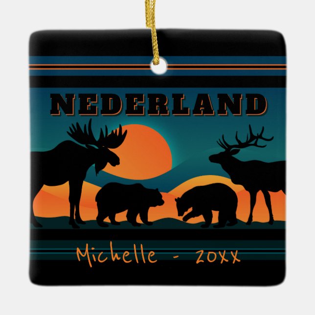 Personalisiertes Nederland, Colorado Sonnenunterga Keramikornament (Vorderseite)