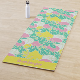 Personalisiertes Neon Modern Bud & Blume Muster Yogamatte