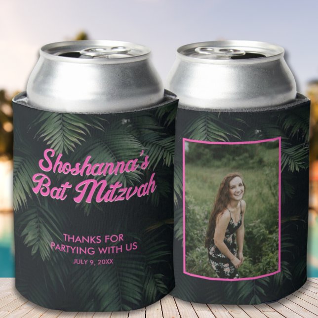 Personalisiertes Neon Tropical Pink Foto kann Kühl Dosenkühler (Personalized Neon Tropical Pink Photo Can Coolers
)