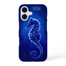 Personalisiertes neonblaues Seepferdchen