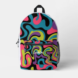 Personalisiertes neonfarbenes abstraktes Muster —  Bedruckter Rucksack