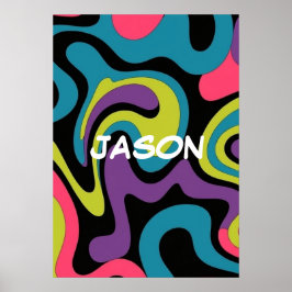 Personalisiertes neonfarbenes abstraktes Muster —  Poster