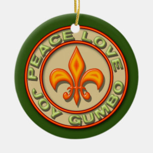 Personalisiertes NeonLilien-FriedensLiebe-Gumbo Keramikornament