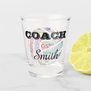 Personalisiertes Netball-Coach-Geschenk Schnapsglas