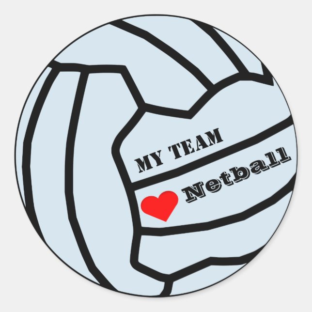 Personalisiertes Netball-Team mit benutzerdefinier Runder Aufkleber (Vorderseite)