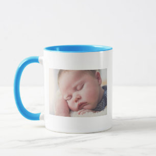 Personalisiertes neues Baby-Foto, Name und Datum Tasse
