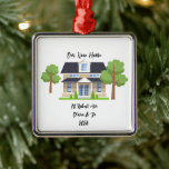 PERSONALISIERTES NEUES ZUHAUSE-FOTO ORNAMENT AUS METALL<br><div class="desc">PERSONALISIERT NEUES ZUHAUSE FOTO CHRISTMAS ORNAMENT, CUSTOM HOUSE PICTURE UND ADRESSE ORNAMENT, HAUSHALTSGESCHENK.</div>