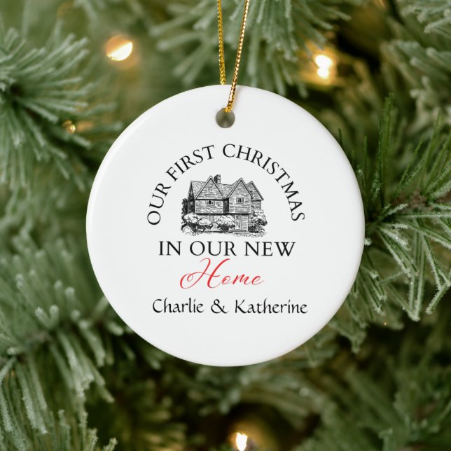 Personalisiertes neues Zuhause Foto Ornament, Cust Keramik Ornament (Baum)