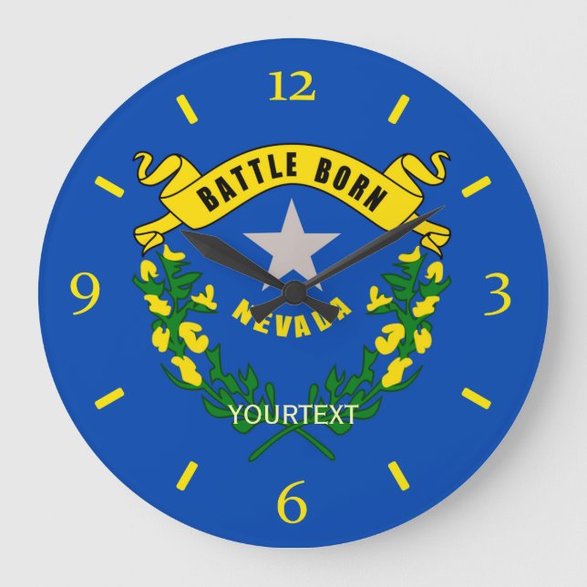 Personalisiertes Nevada State Flag Design auf Große Wanduhr (Vorderseite)