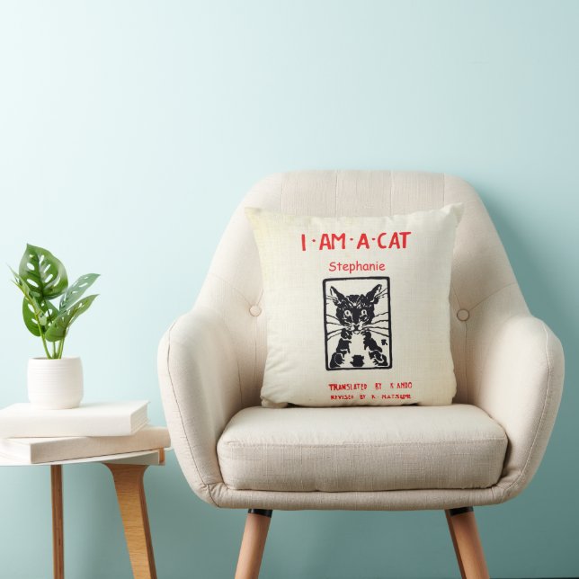 Personalisiertes New Baby's Room Ich bin eine Katz Kissen (Stuhl )