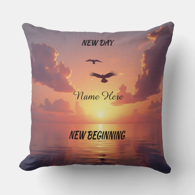 Personalisiertes New Day Throw Kissen 20 x 20 (Vorderseite)