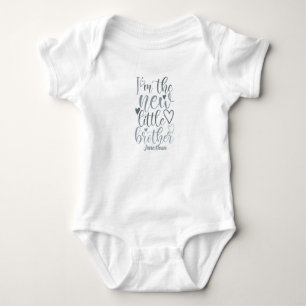 Personalisiertes New Little Brother White Baby Strampler
