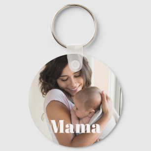 Personalisiertes New Mama and Baby Foto Schlüsselanhänger