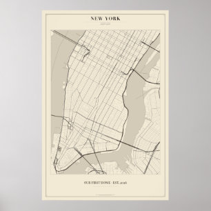 Personalisiertes New York City Straßenkarte Poster