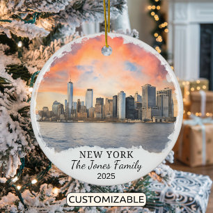 Personalisiertes New Yorker Ornament, New York Keramik Ornament