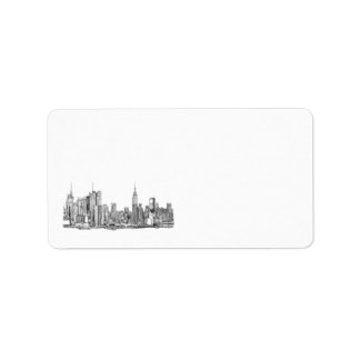 Personalisiertes New Yorker Skyline-Label Adressaufkleber