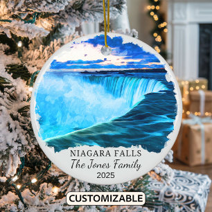 Personalisiertes Niagara-Fälle-Ornament, Geschenk  Keramik Ornament
