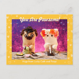 Personalisiertes Niedlich-gelbes stylisches Hearts Postkarte