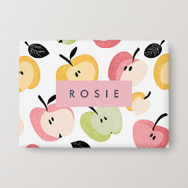 Personalisiertes, Niedliches Apfelmuster Button