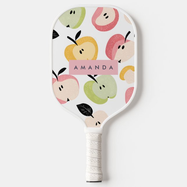 Personalisiertes, Niedliches Apfelmuster Pickleball Schläger (Vorderseite)
