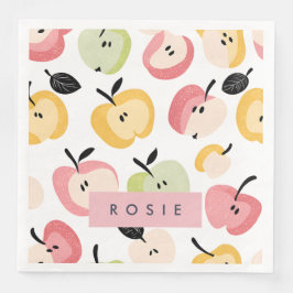 Personalisiertes, Niedliches Apfelmuster Serviette