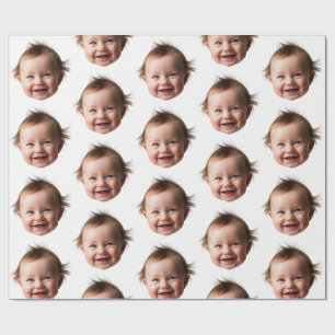 Personalisiertes Niedliches Baby Face Foto Mama Va Geschenkpapier