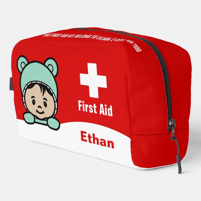 Personalisiertes Niedliches Baby First Aid Kit Bag Waschbeutel (Rechte Ecke)