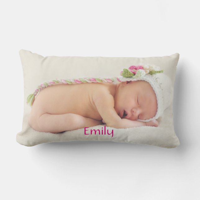 Personalisiertes Niedliches Baby-Foto Lendenkissen (Vorderseite)