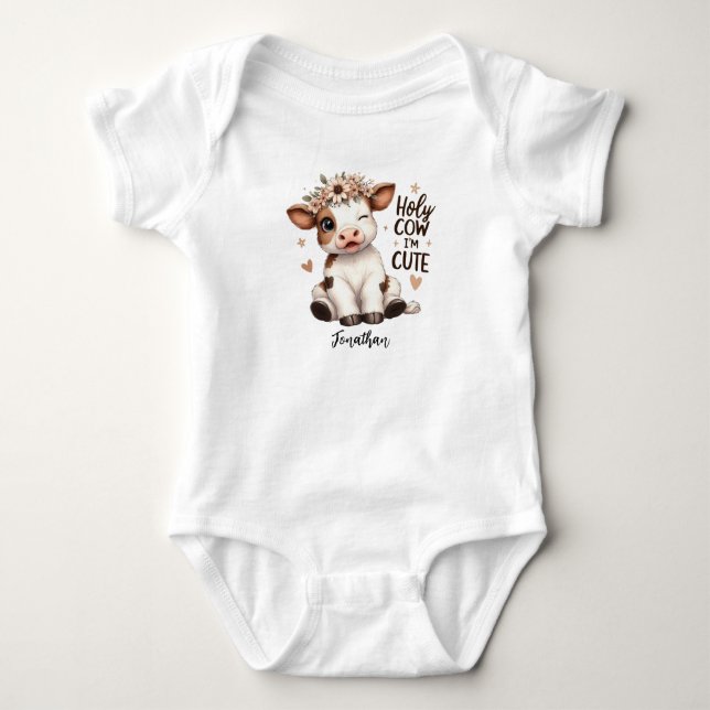 Personalisiertes Niedliches Baby Tier Heilige Kuh  Baby Strampler (Vorderseite)