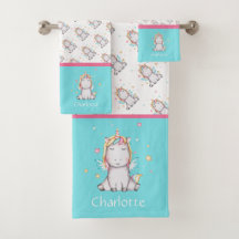 Personalisiertes Niedliches Baby Unicorn Rosa & Aq