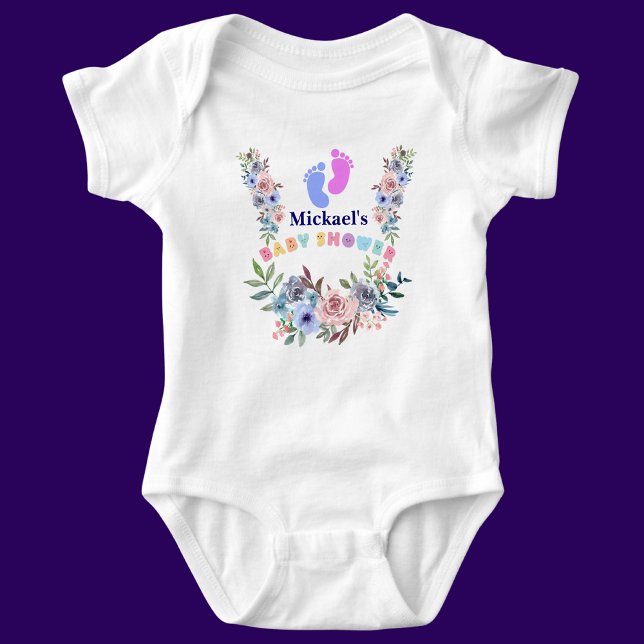 Personalisiertes Niedliches Babydusche Blumenmuste Baby Strampler (Von Creator hochgeladen)