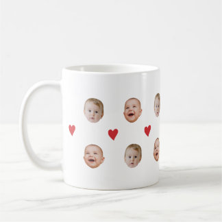 Personalisiertes Niedliches BabyGesicht 2 Fotos Ta Kaffeetasse
