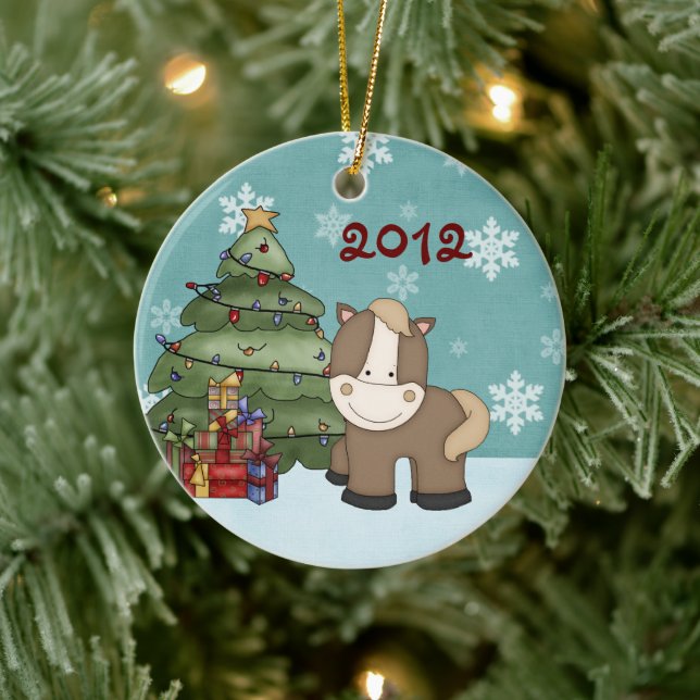 Personalisiertes Niedliches Baby's 1. Keramikornament (Baum)