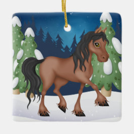 Personalisiertes Niedliches Braun Weihnachten Keramikornament
