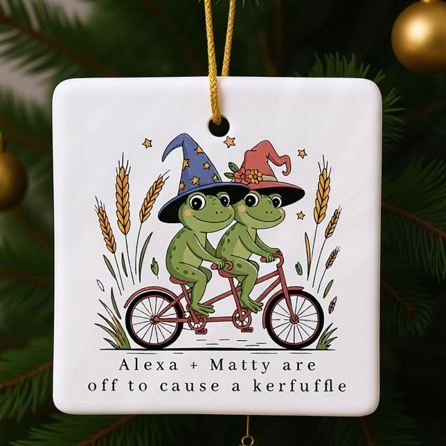 Personalisiertes Niedliches Couple Kerfuffle Keramikornament (Von Creator hochgeladen)