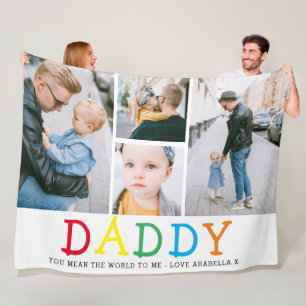 Personalisiertes Niedliches "Daddy"-Foto Collage K Fleecedecke