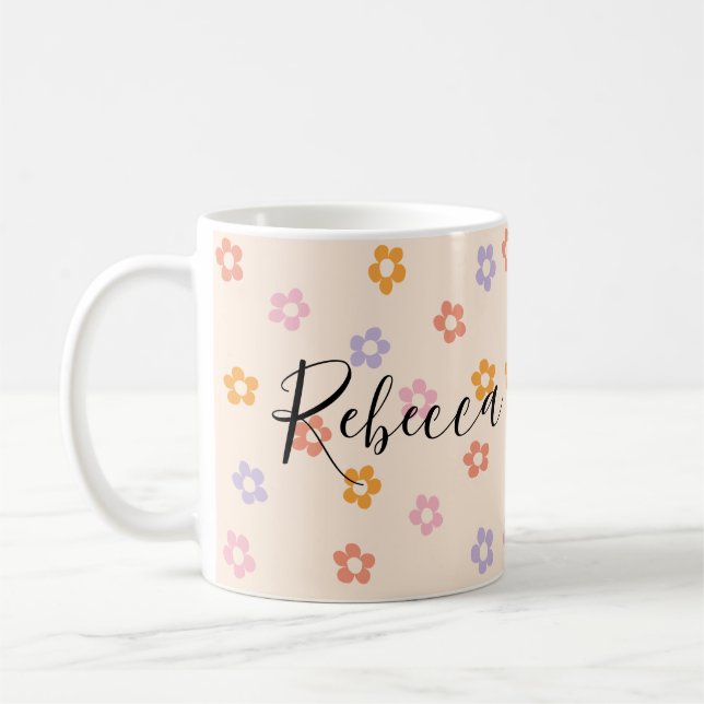 Personalisiertes Niedliches Daisy-Muster Kaffeetasse (Links)