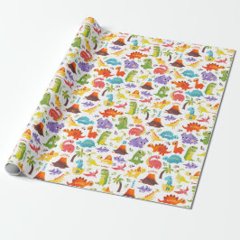 Personalisiertes Niedliches Dinosaurierpapier Geschenkpapier