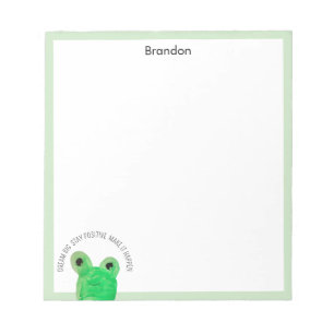 Personalisiertes Niedliches Frosch inspirierendes Notizblock
