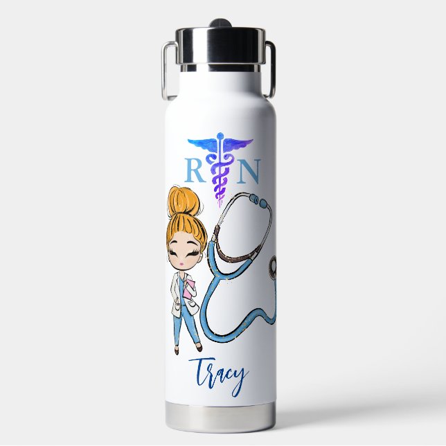 Personalisiertes Niedliches Geschenk für Krankenpf Trinkflasche (Vorderseite)