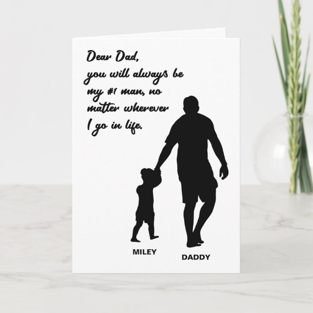 Personalisiertes Niedliches Geschenk für Vater von Karte (Vorderseite)