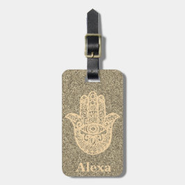 Personalisiertes Niedliches Glück Hamam Hand Glitz Gepäckanhänger