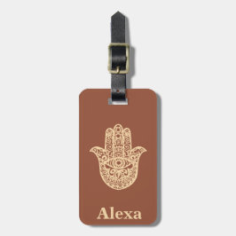Personalisiertes Niedliches Glück Hamsa Hand Terra Gepäckanhänger
