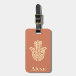 Personalisiertes Niedliches Glück Hamsa Hand Terra Gepäckanhänger