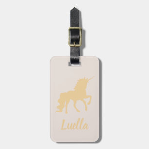 Personalisiertes Niedliches Gold Kinder Einhorngep Gepäckanhänger
