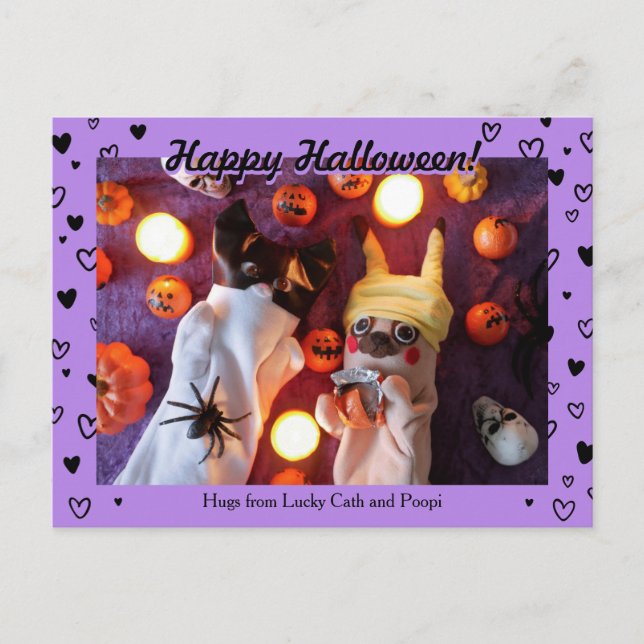 Personalisiertes Niedliches Halloween-Foto Postkarte (Vorderseite)