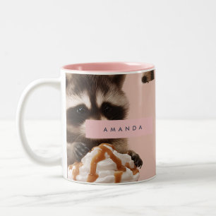 Personalisiertes Niedliches Herbstrennmuster Zweifarbige Tasse