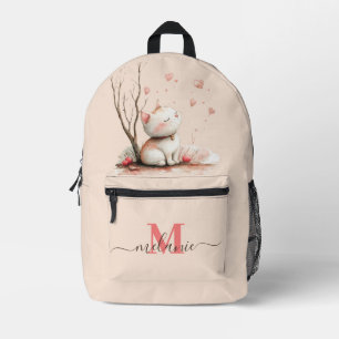 Personalisiertes Niedliches Kätzchen mit Herz" Kin Bedruckter Rucksack