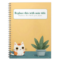 Personalisiertes Niedliches Kawaii Cat Notebook