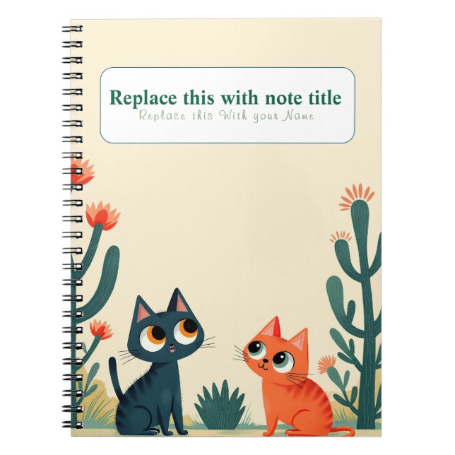 Personalisiertes Niedliches Kawaii Cat Notebook Notizblock (Vorderseite)